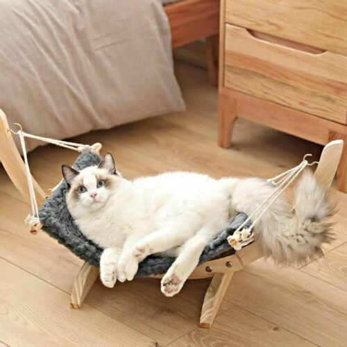 Solid Wood Hanging Hammock Bed for Cats & Dogs