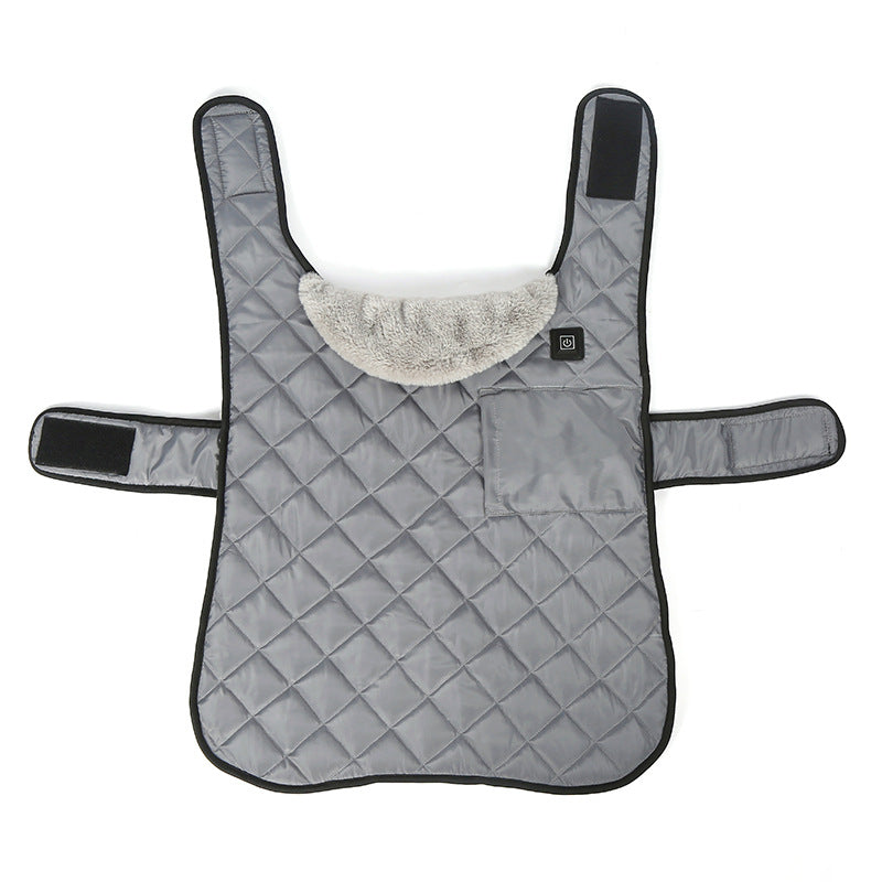 Dog Coat Electric Heated Thermal Winter Jacket Faux Fur Collar - Main Feature View | Majestic Pet Kingdom