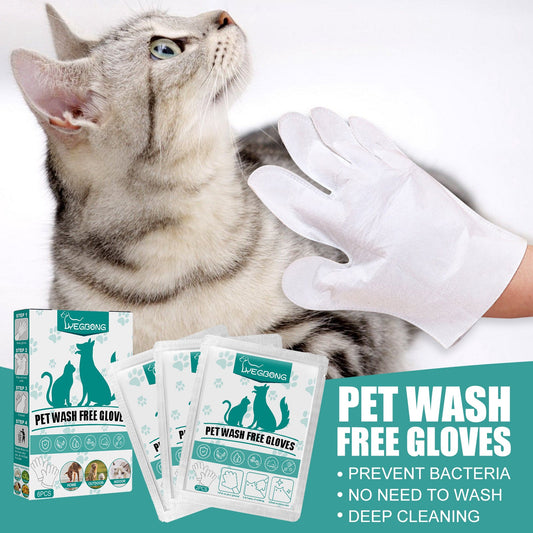Pet Leave-In Cleaning Gloves Dog Bath Cat Clean Dry Cleaning Gloves Deodorizing Odor Removal | Purrfect Pet Kingdom