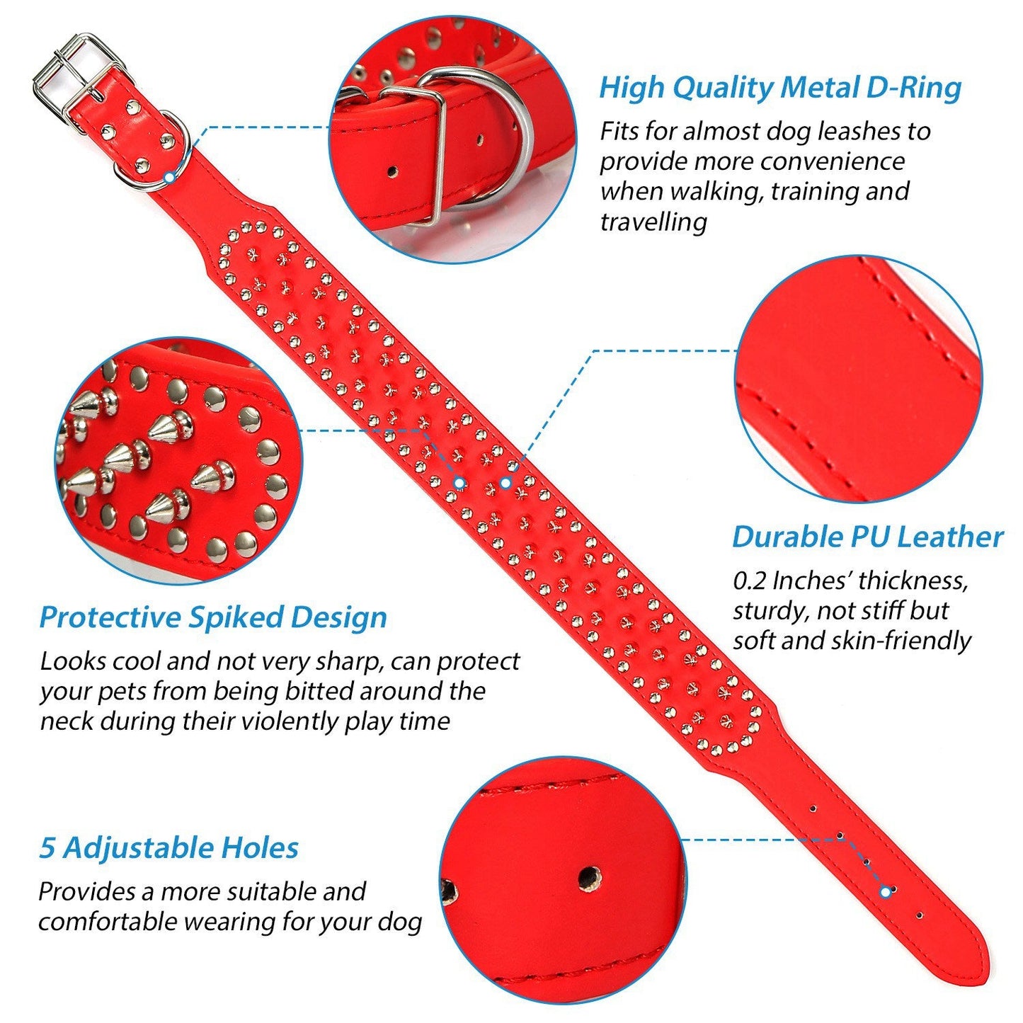 GBruno Dog Leather Collar Spiked | Purrfect Pet Kingdom