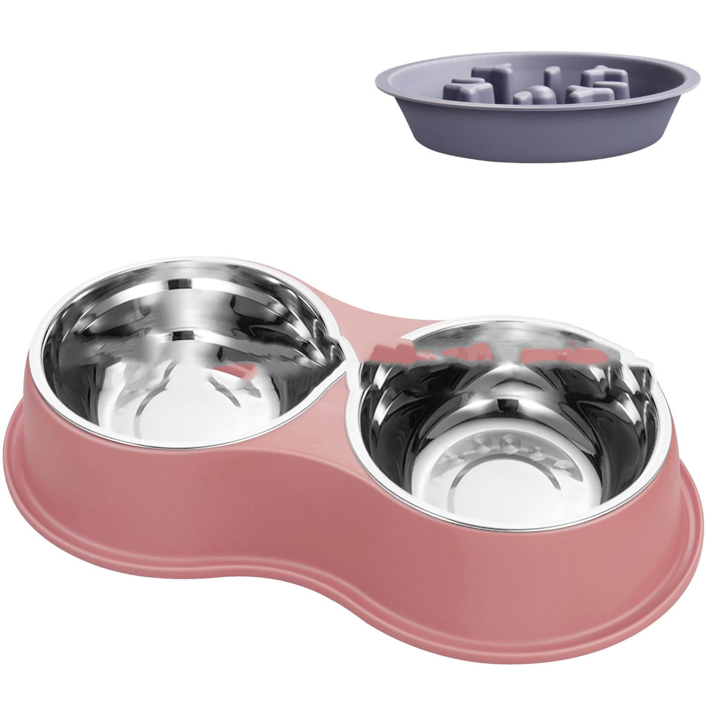 Dog Bowl Slow Feeder Removable Stainless Steel Maze Food Dish - Detail Angle 6 | Majestic Pet Kingdom