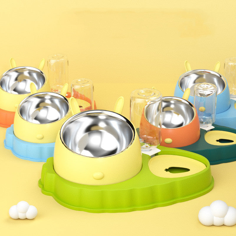 Dog Bowls Carrot Design Tilted Stainless Steel Double Feeder - Detail Angle 5 | Majestic Pet Kingdom