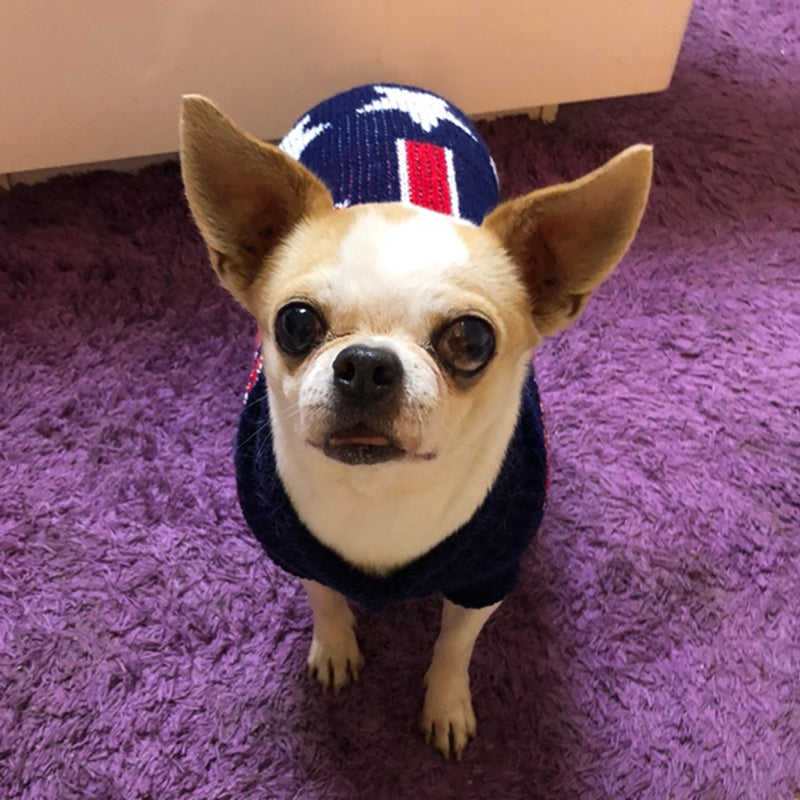 Christmas Maple Snowflake Turtleneck Knitted Sweater Pet Clothes - Majestic Pet Kingdom