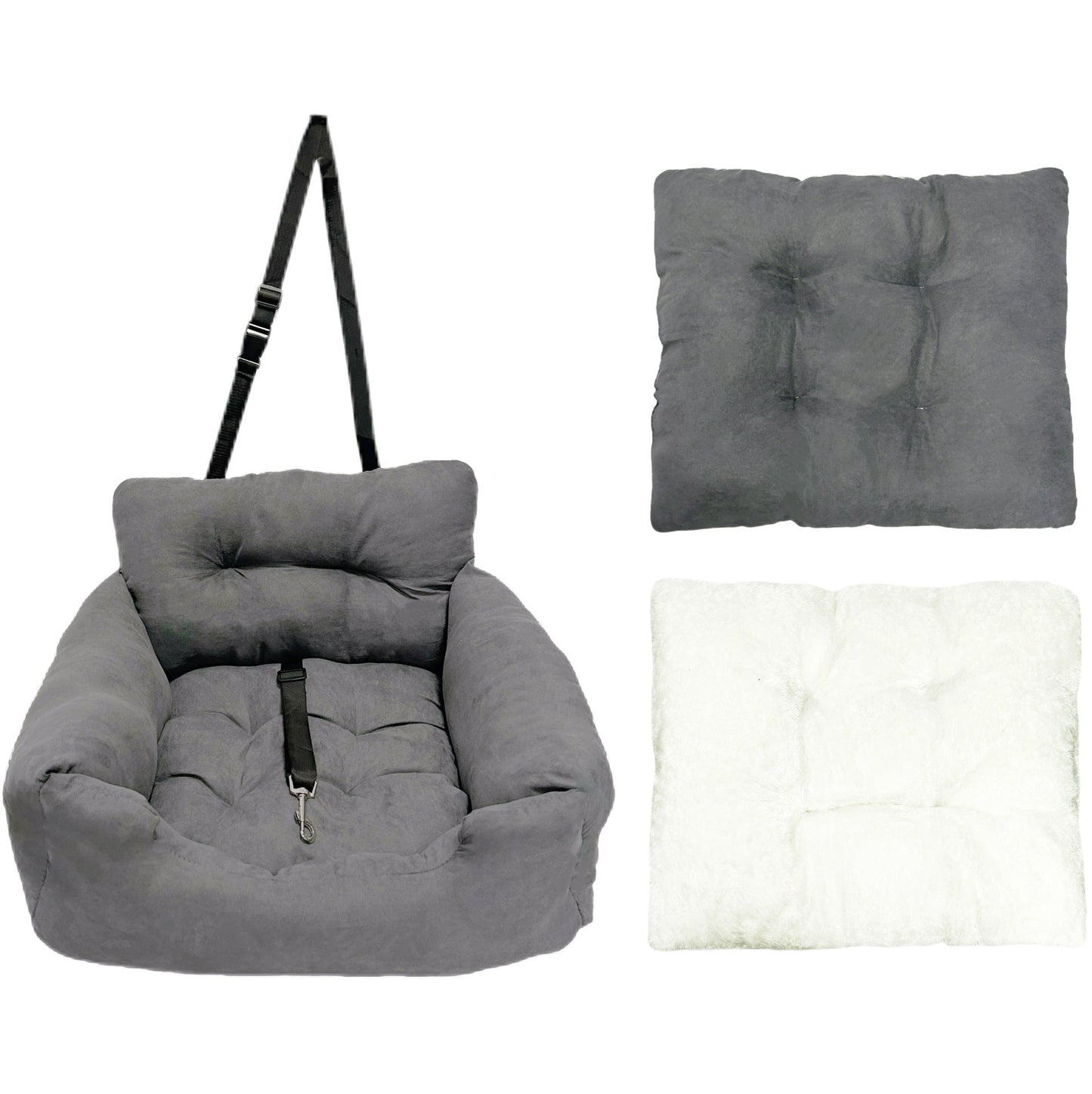 Dog Car Seat Universal Travel Booster Basket Bed All Seasons - Detail Angle 3 | Majestic Pet Kingdom