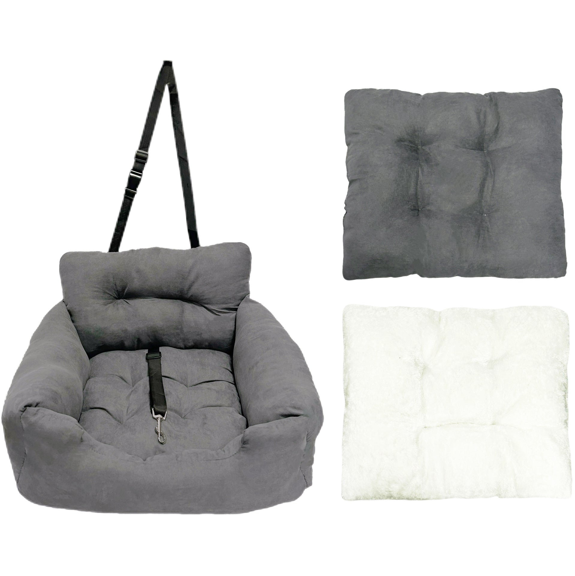 Dog Car Seat Universal Travel Booster Basket Bed All Seasons - Detail Angle 3 | Majestic Pet Kingdom