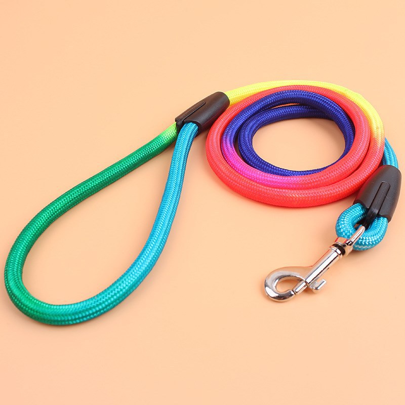 Dog Leash Colorful Braided Nylon Round Rope Walking Hand Lead - Detail Angle 4 | Majestic Pet Kingdom