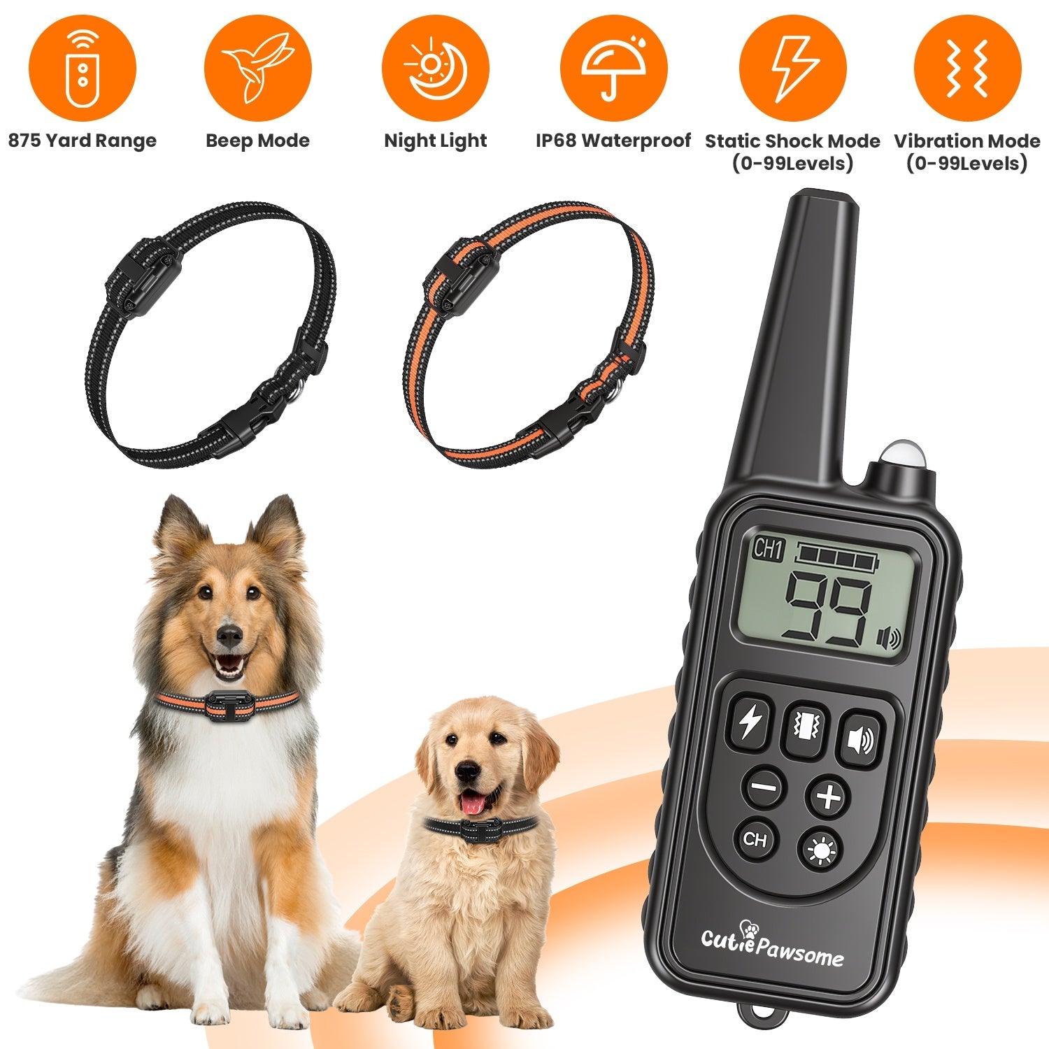 Rechargeable Dog Training Collar with Remote – 875 Yard Range - Majestic Pet Kingdom