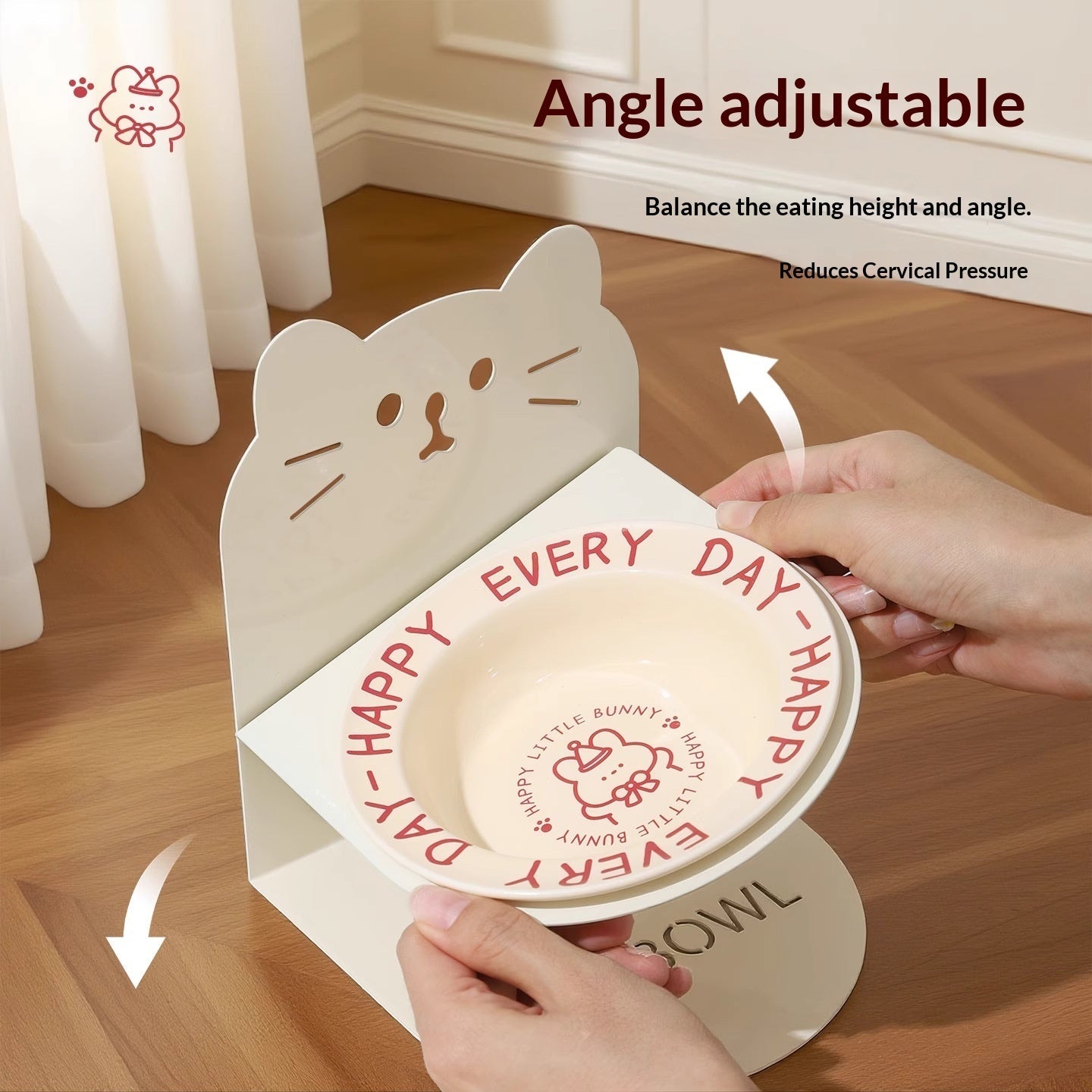 Ceramic Cat Food Cat Magnetic High-legged Cat Bowl Stand Cat Food Bowl Cervical Spine Protection Dog Bowl
