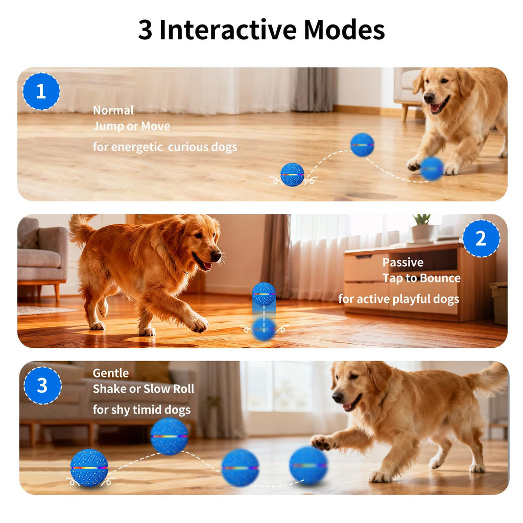 Interactive Dog Toys Ball, Smart Moving Bouncing Dog Ball With Colorful Lights, Automatic Moving, Bouncing And Rotating, E-TPU Material, Dogs Toy For Small Medium Dogs Keep Them Busy