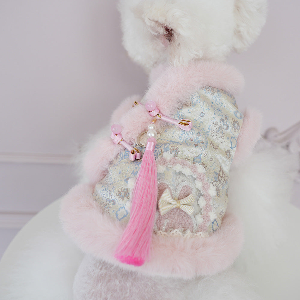 Chinese-style Tasseled Pet Clothing For Fall And Winter