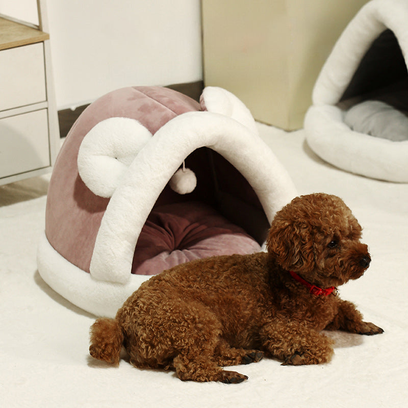Pet Tent Cave Bed For Cats Small Dogs Self-Warming Cat Tent Bed Cat Hut Comfortable Pet Sleeping Bed - Majestic Pet Kingdom