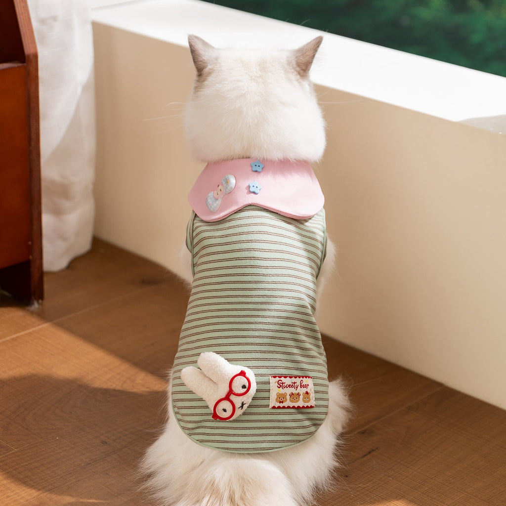 Breathable Thin-Style Striped Tank Top For Cats - Majestic Pet Kingdom