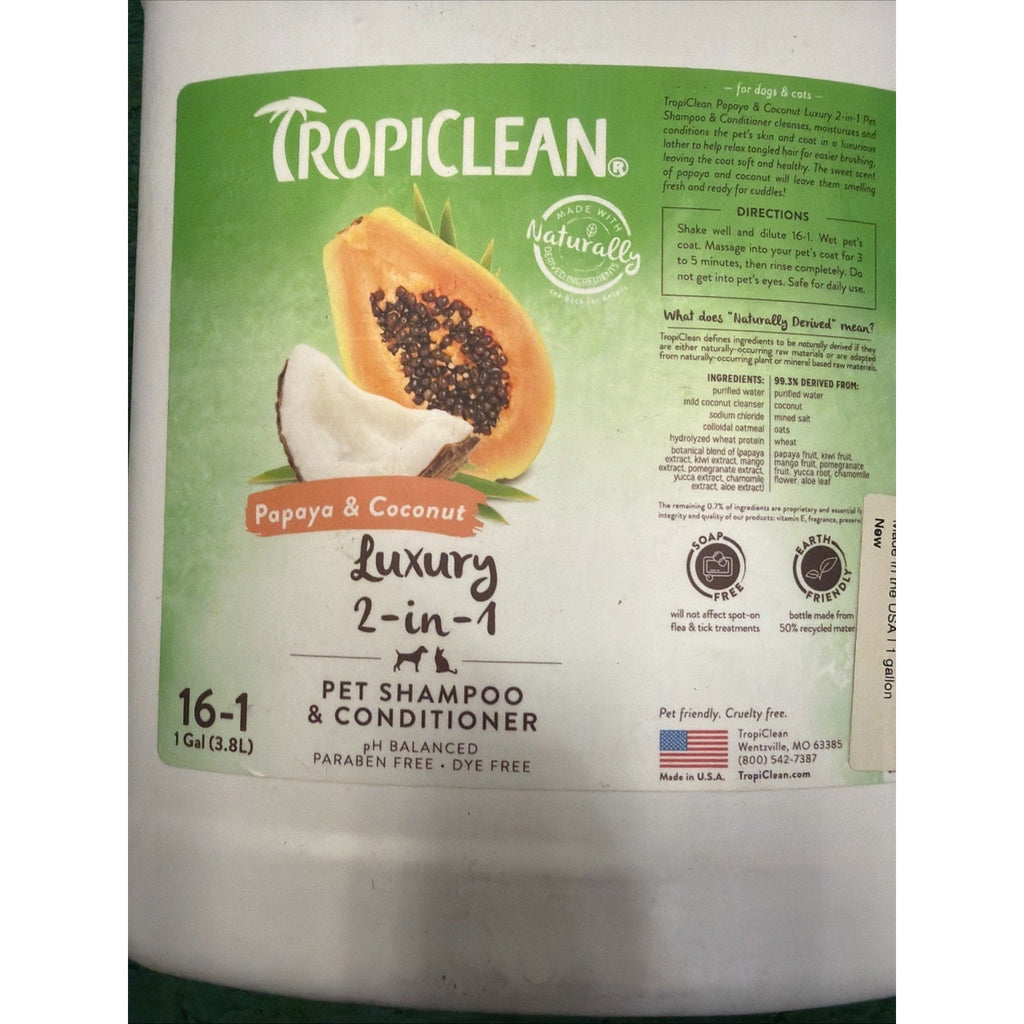 TropiClean 2-in-1 Dog Shampoo and Conditioner, Professional Dog Shampoo, Gallon - Majestic Pet Kingdom