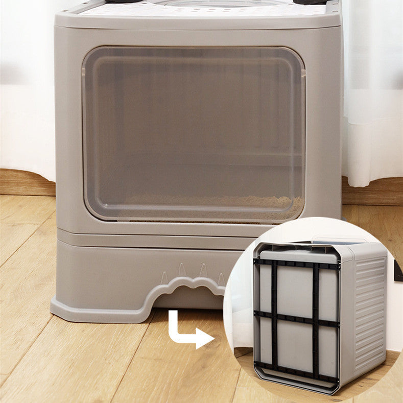 Cat Litter Basin Large Double Door Drawer Foldable Pan
