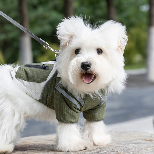 Autumn And Winter Dog, Small And Medium-sized Dog, Checkered Adventure Outdoor Windbreaker, Teddy Cat, Warm Cotton Coat, Pet Clothing | Purrfect Pet Kingdom