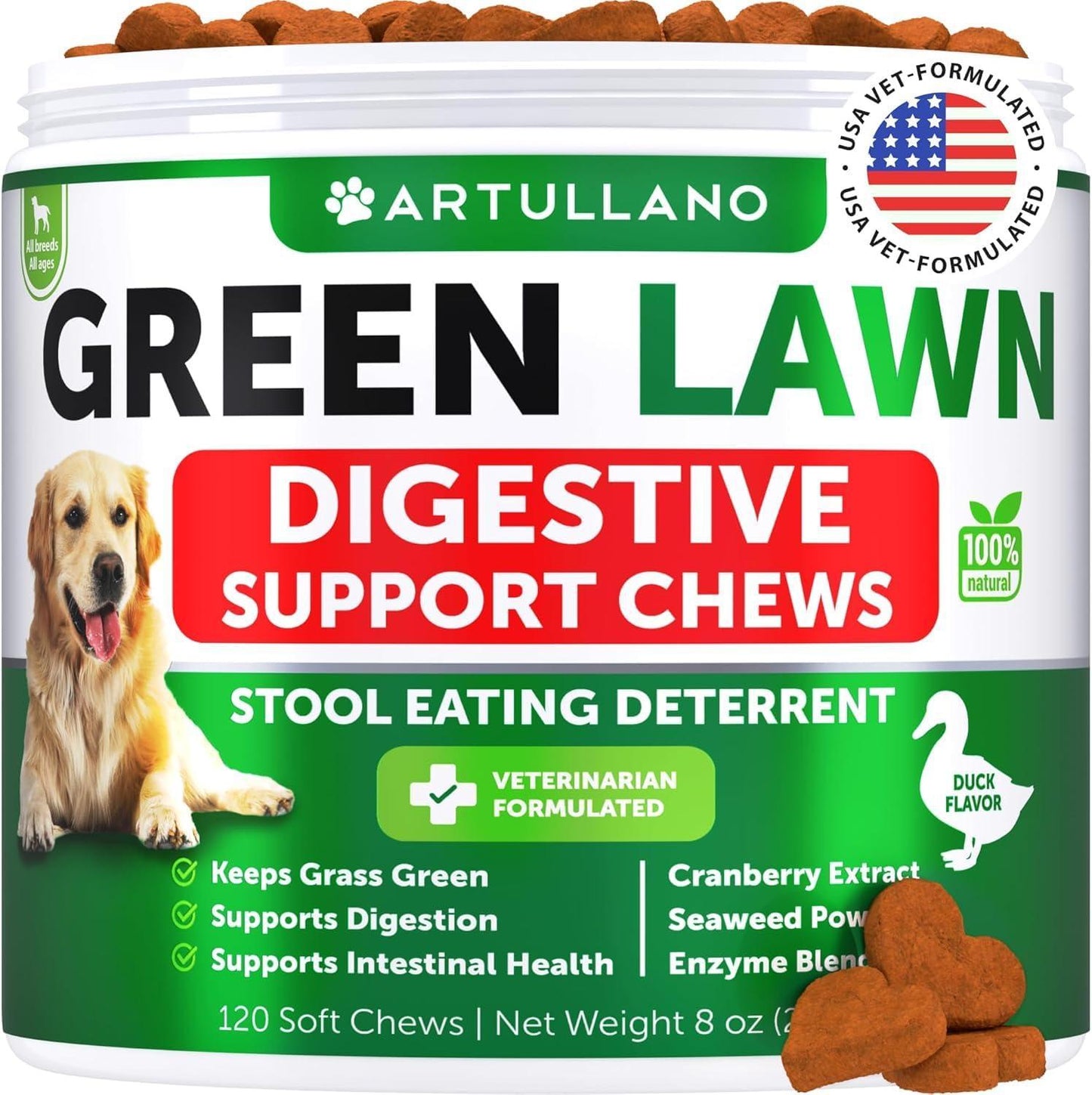 Grass Burn Spot Chews for Dogs - Lawn Neutralizer 120ct