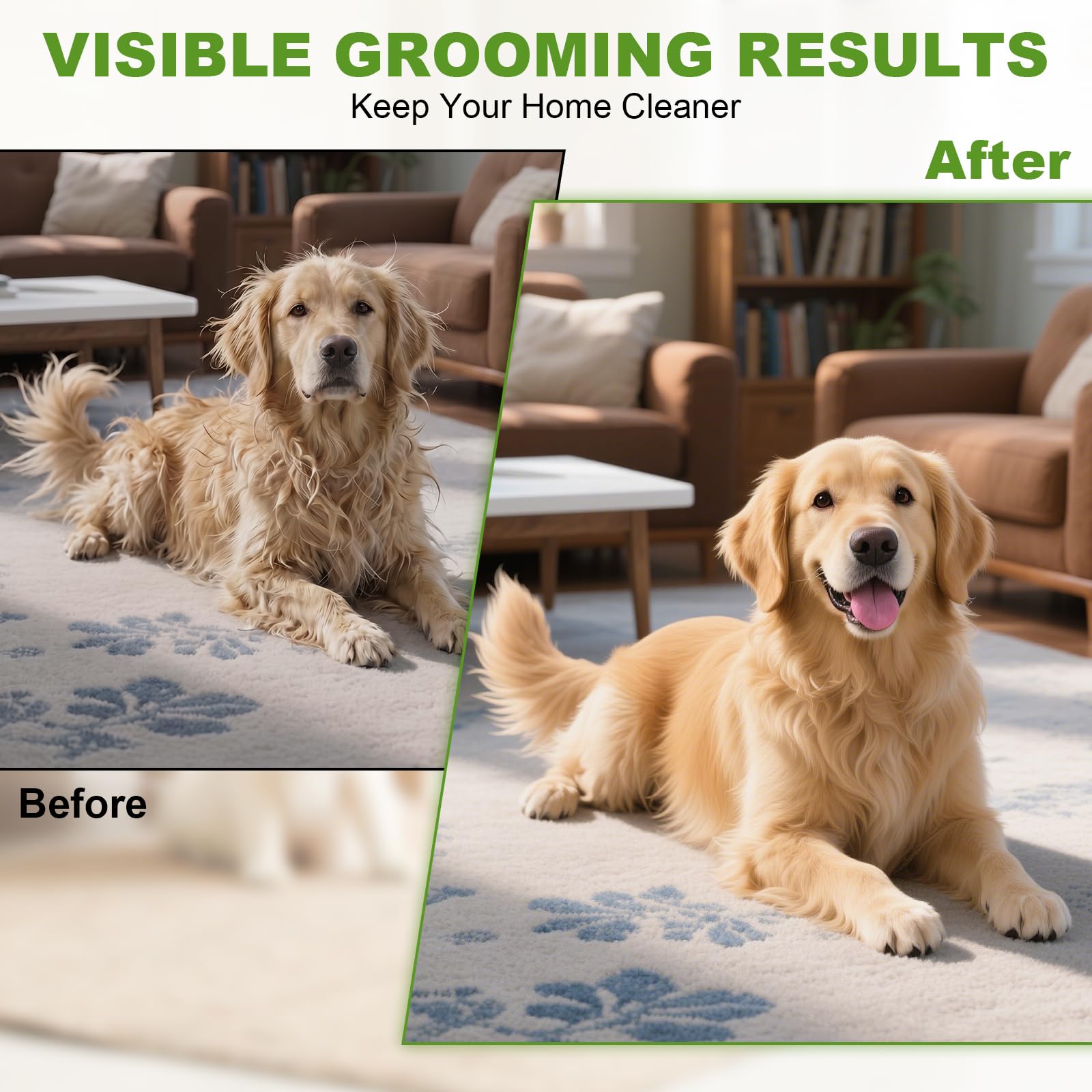 Dog Grooming Rake Double-Sided Dematting Undercoat Comb Tool - Detail Angle 4 | Majestic Pet Kingdom