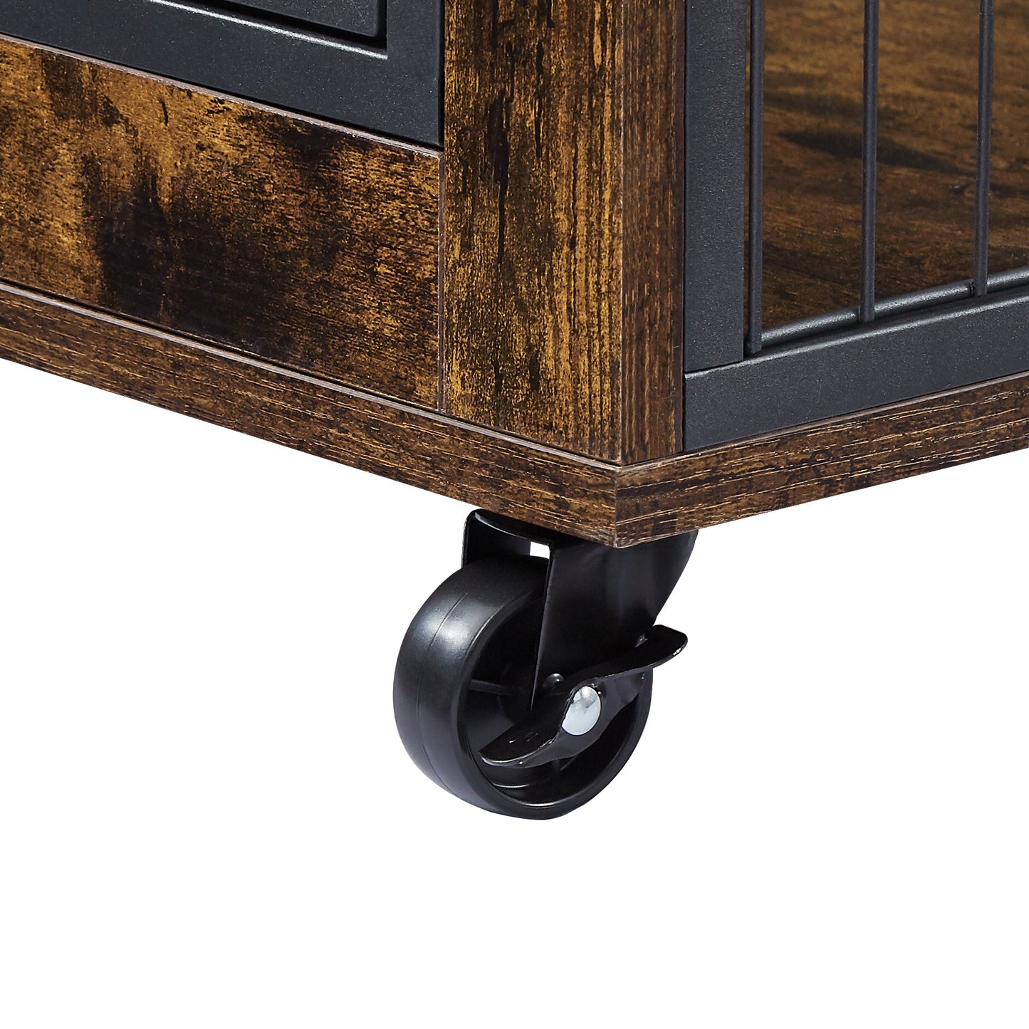 Dog Crate Furniture 31.5in Rolling End Table Lift-Top Brown - Main Feature View | Majestic Pet Kingdom