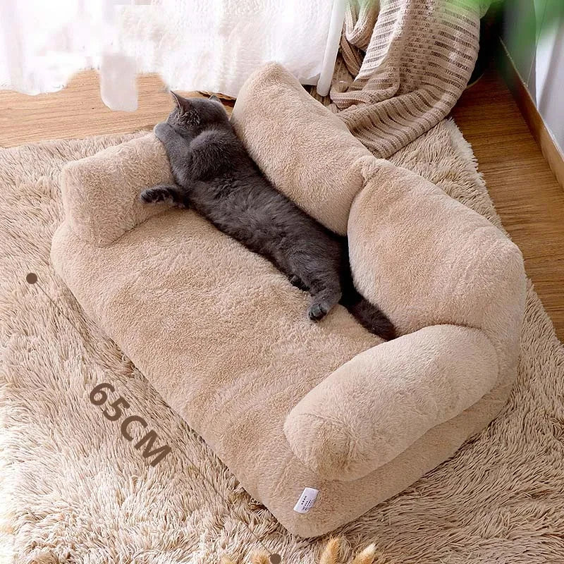 Luxury Cat Bed Sofa: Warm Plush Nest for Dogs & Cats - Majestic Pet Kingdom