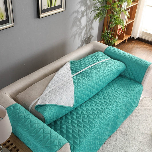 Sofa Couch Cover Chair Throw Pet Dog Kids Mat Furniture Protector Reversible Removable Armrest Slipcovers 1/2/3 Seat - Detail Angle 2 | Majestic Pet Kingdom
