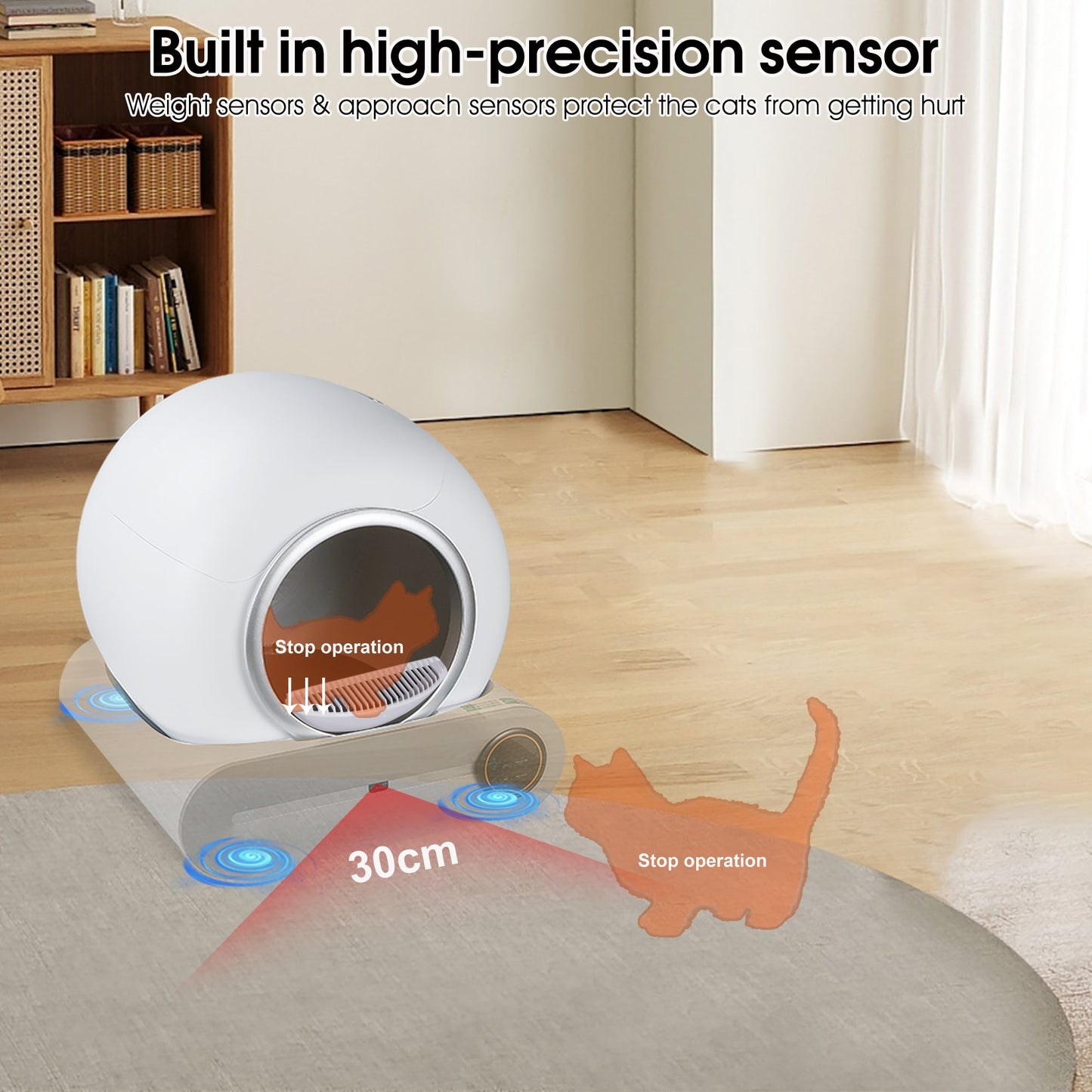 Smart Automatic Cat Litter Box - WiFi App Control & Odor