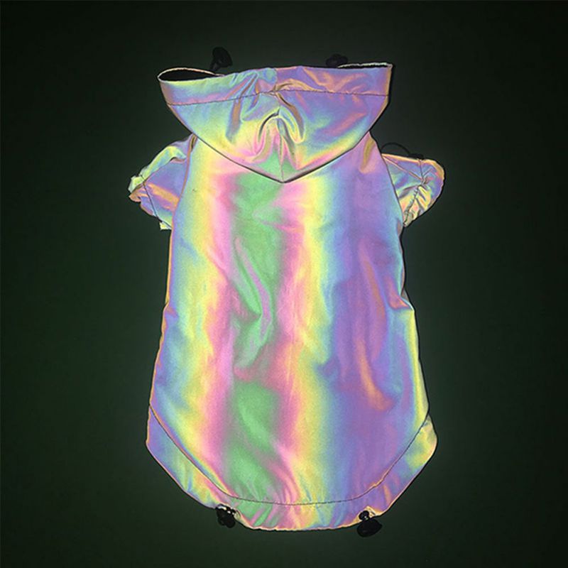 Dog Hoodie Flashing LED Reflective Warm Winter Fleece Jacket Coat - Detail Angle 3 | Majestic Pet Kingdom