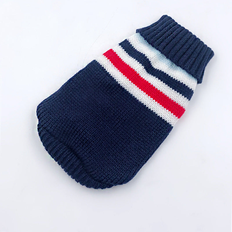 Puppy Sweater Kitty Clothes Pet Dog Clothes Sweater Teddy Bichon Blue Cat Clothes Autumn And Winter Clothes - Majestic Pet Kingdom