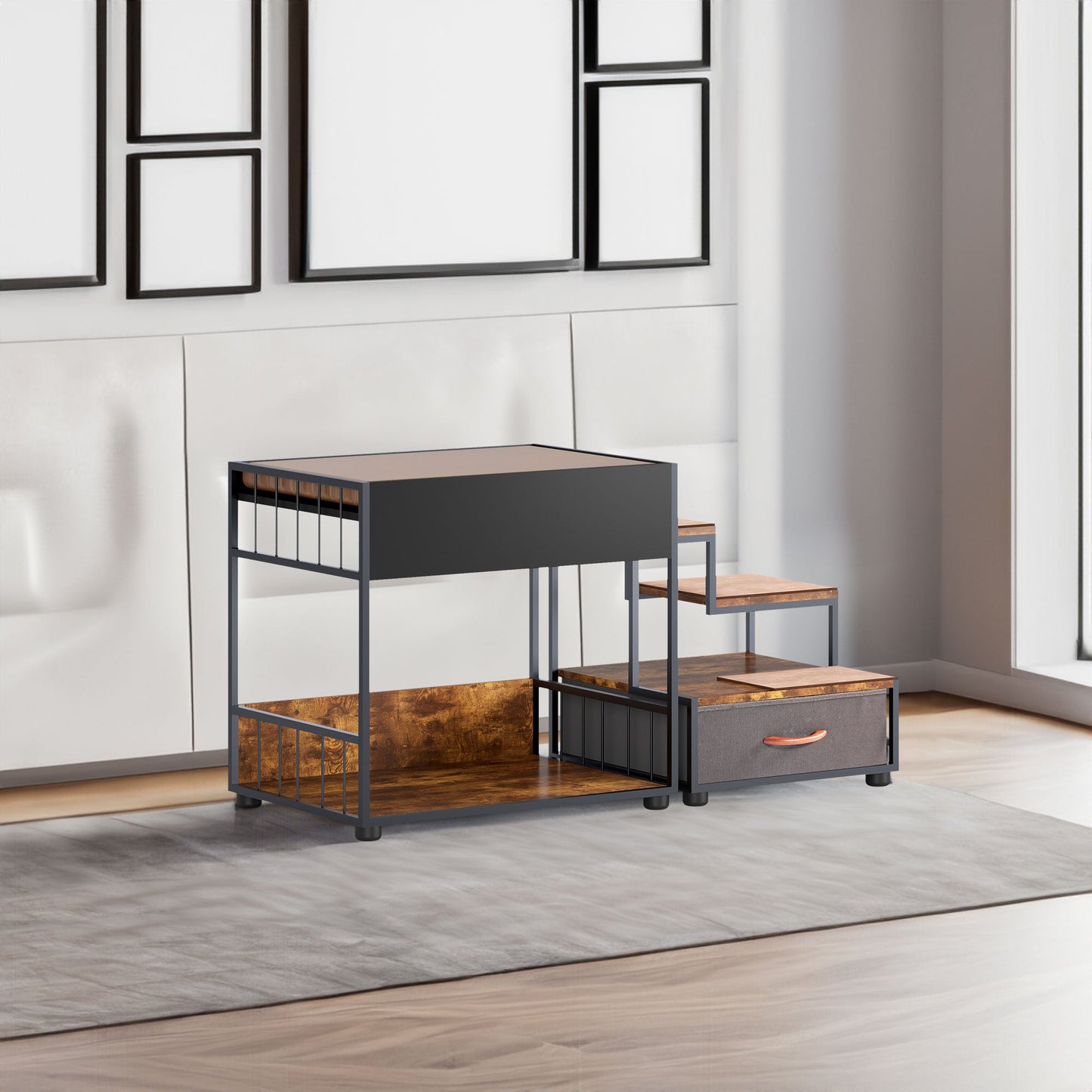 Dog Bed Multi-Level Elevated Window Perch Bunk Bed with Steps - Main Feature View | Majestic Pet Kingdom