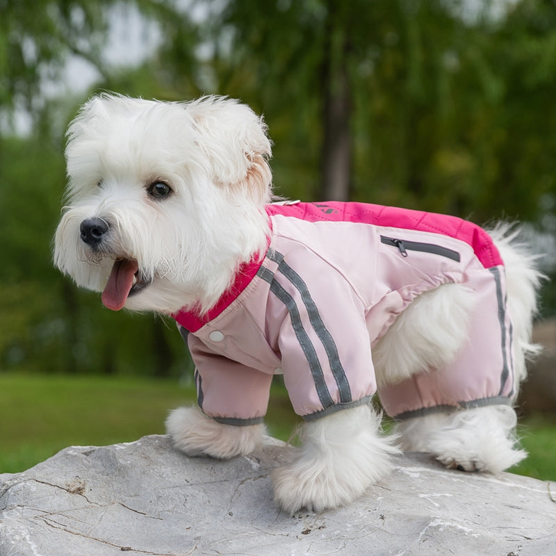 Autumn And Winter Dog Clothing Small And Medium Sized Dog West Highland Bichon Frise Down Jacket With Fleece For Warmth, Pet Four Legged Cotton Jacket - Majestic Pet Kingdom