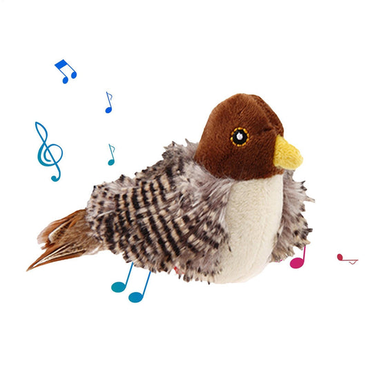 Interactive Cat Toys Electric Squeaky Simulation Bird Plush Cats Pets Teasing Toys With Feather Catnip Kitten Chirping Bird Toys | Purrfect Pet Kingdom