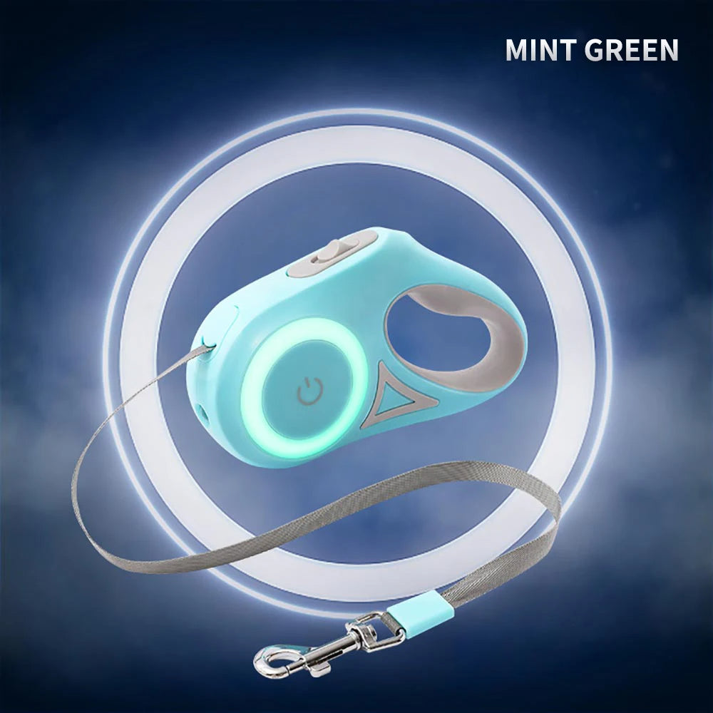 3M & 5M Retractable Dog Leash with LED Light - Pet Lead