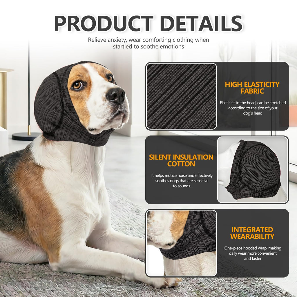 Soft Dog Ear Cover For Loud Noises,Thunderstorm&Fireworks-Dog Ear Wrap Hematoma For Ears Surgery Recovery Prevent Shaking, Scratching-Dogs Head Cover For Bathing, Grooming, Rainy Walks,Swimming - Majestic Pet Kingdom