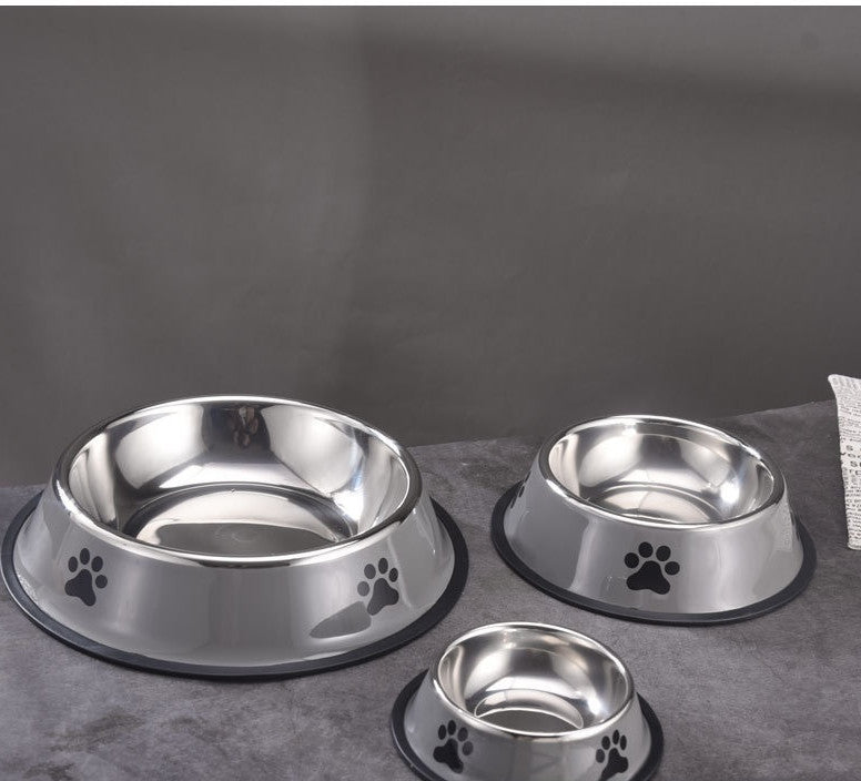 Printed Non-slip Bowl Cat Stainless Steel Food Basin Rice Bowl
