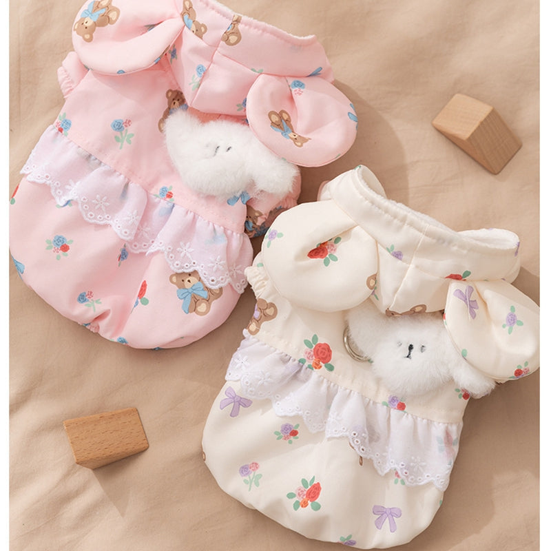 Cat Clothes, Bear Two-legged Cotton-padded Clothes For Kittens, With Fleece Added For Warmth In Autumn And Winter. Two-legged Small Dog Pet Clothing - Premium Pet Accessory