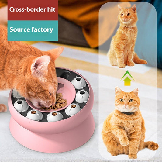 Rotating Food Leakage Feeding Cat Bowl Puzzle Cat Toy - Majestic Pet Kingdom