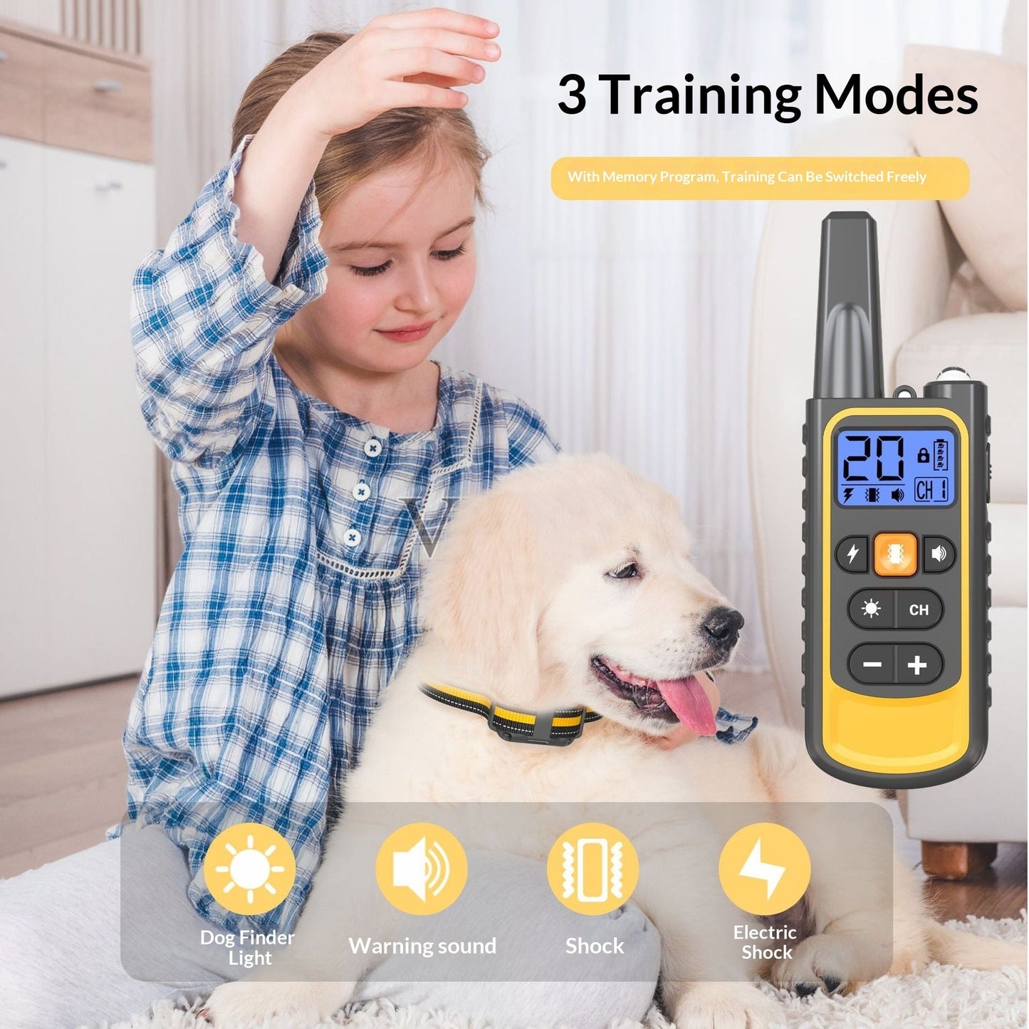 Remote Dog Training Device Anti-Barking Shock Collar Ergonomic Walking | Majestic Pet Kingdom™