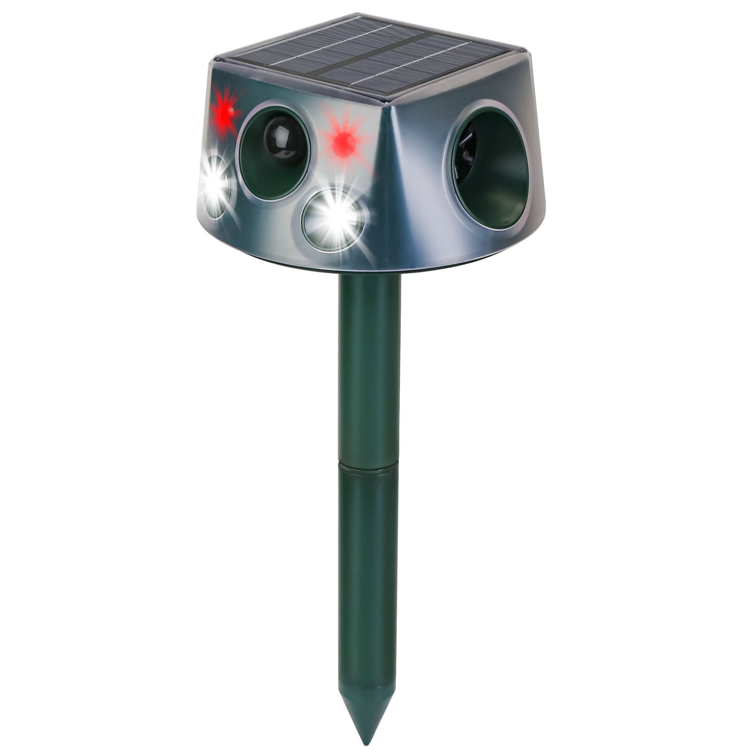 Ultrasonic Solar Animal Repeller Outdoor Mole Snake Squirrel Repellent Waterproof Bird Deer Dog Cat Deterrent with 3 Modes Motion Sensor Vibration Sta - Majestic Pet Kingdom