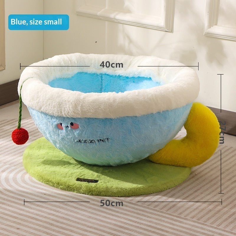 Lint-Free Sisal Rope Cat Scratcher Integrated With A Cat Bed