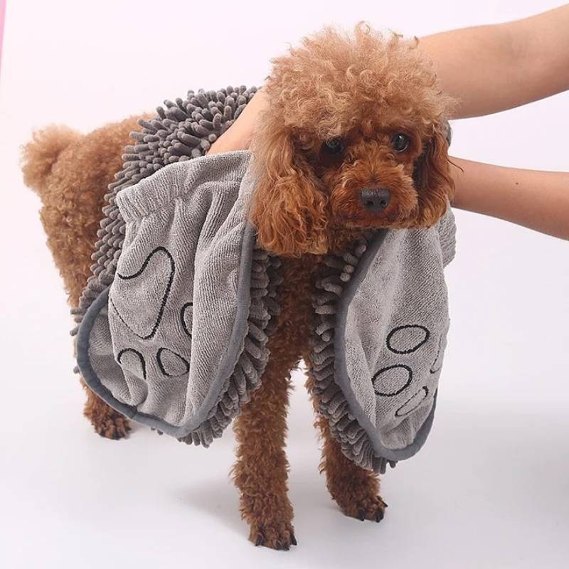 Dog Bath Robe Towel Quick Dry Pet Soft Towel Fiber Absorbent Cat Bath Towel Convenient Pet Cleaning Washcloth Thicken Durable - Majestic Pet Kingdom
