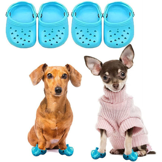 Heart Shaped Pet Dog Hole Shoes Silica Gel Wear-Resistant Breathable Slippers Dog Sandals Pet Decorations - Detail Angle 2 | Majestic Pet Kingdom