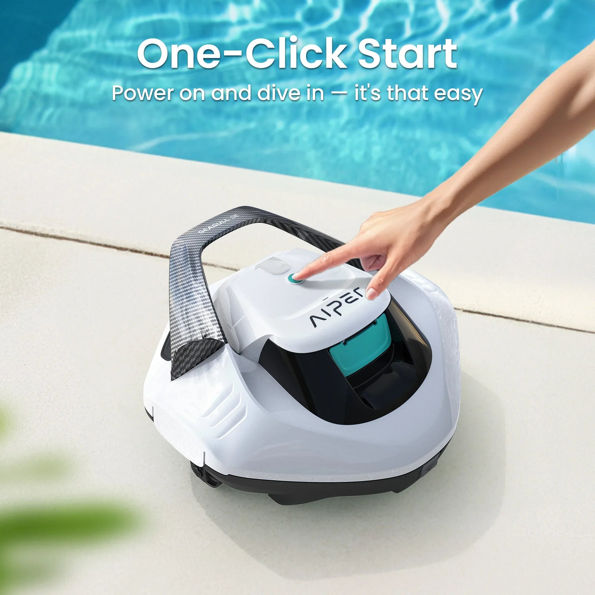 AIPER Seagull SE 2026 Cordless Robotic Pool Vacuum with 1320GPH Strong Suction, Lasts 90 Mins Runtime, LED Indicator,Pool Vacuum for Above-Ground Pool up to 40 Feet,Refurbished - Majestic Pet Kingdom