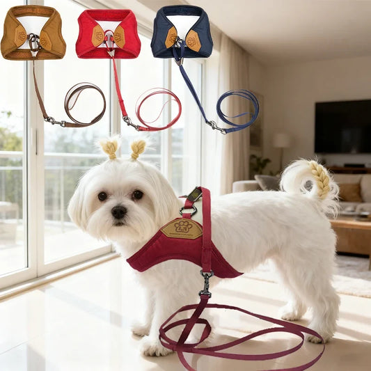 Dog Harness and Leash Set Adjustable Puppy Walking Vest Set - Main Feature View | Majestic Pet Kingdom