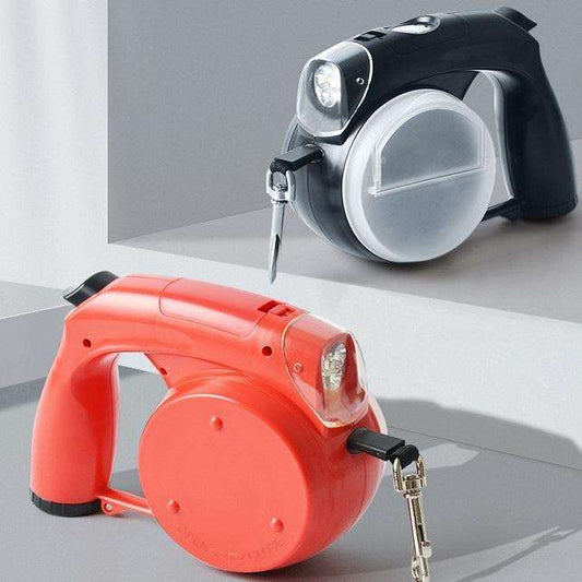5-in-1 Retractable Dog Leash: LED Light & Bag Case - Majestic Pet Kingdom