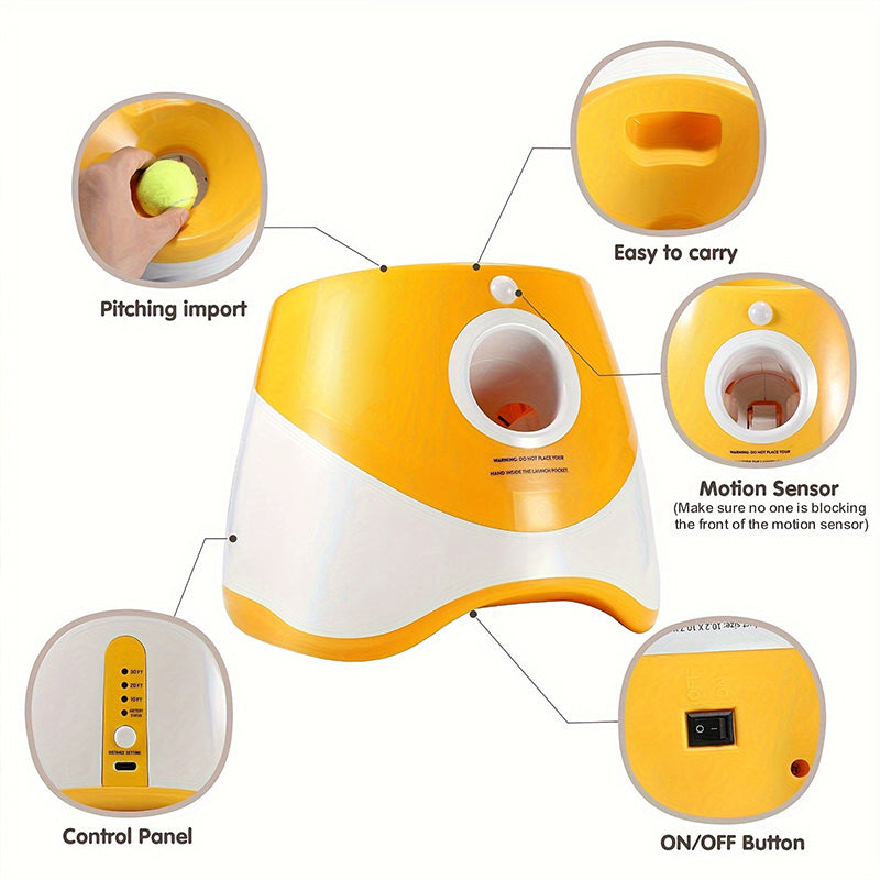 Automatic Dog Tennis Ball Launcher - Interactive Toy Set