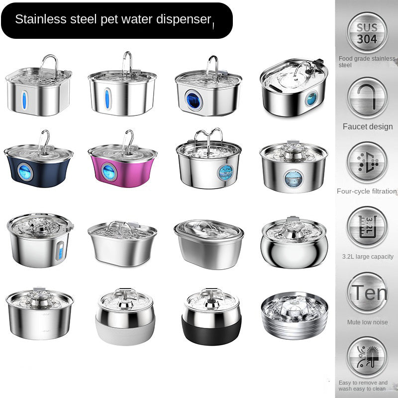 Smart Pet Water Dispenser: Stainless Steel Auto Circulation - Majestic Pet Kingdom