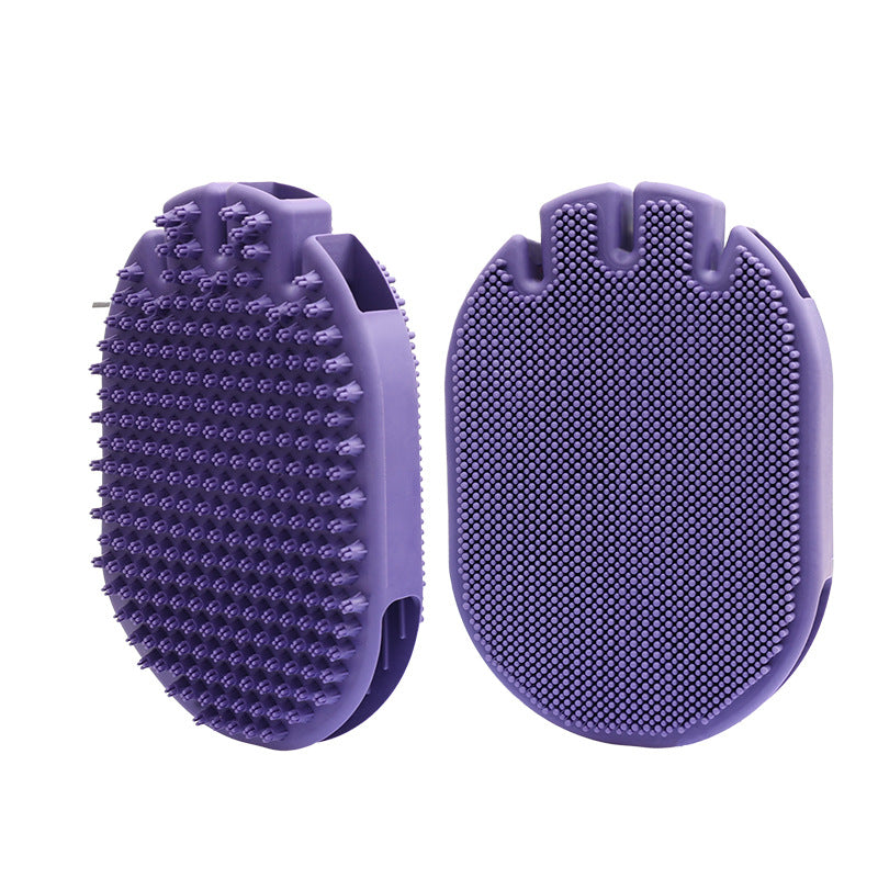 Pet Grooming Gloves Silicone Deshedding Bath Massage Mitts Pair - Detail Angle 5 | Majestic Pet Kingdom