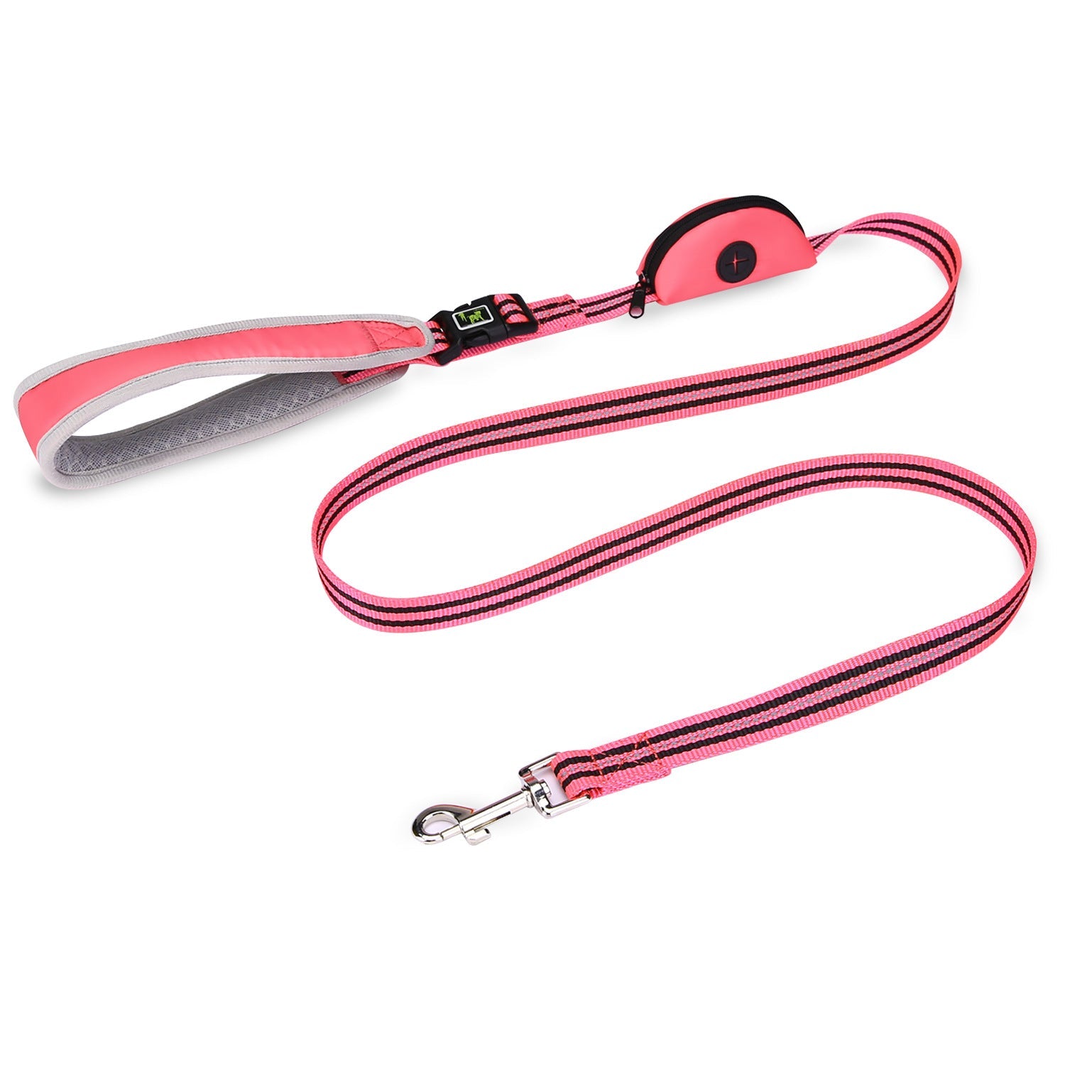 Padded Dog Leash: Heavy Duty Lead with Bag Holder