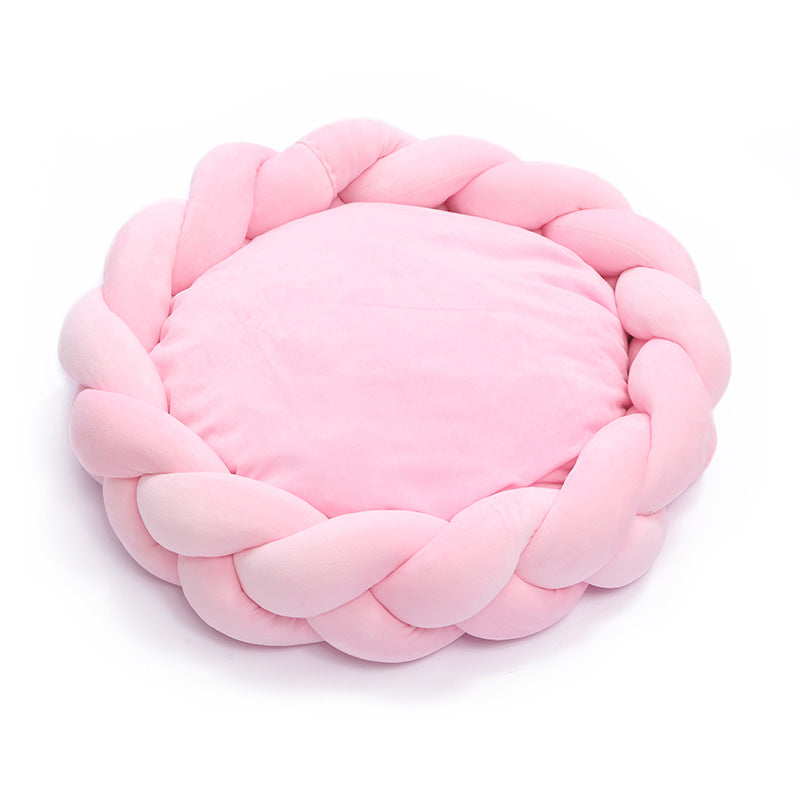 Dog Bed Chunky Yarn Woven Round Universal Detachable Cushion - Detail Angle 3 | Majestic Pet Kingdom
