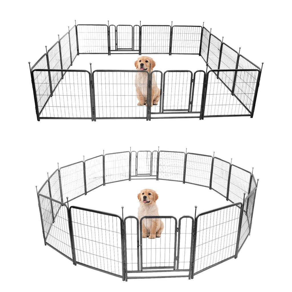 16 Panels Dog Playpen for outdoor,yard,camping,24"Height dog fence with 2 doors. - Majestic Pet Kingdom