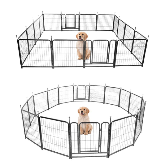 16 Panels Dog Playpen for outdoor,yard,camping,24"Height dog fence with 2 doors. - Majestic Pet Kingdom